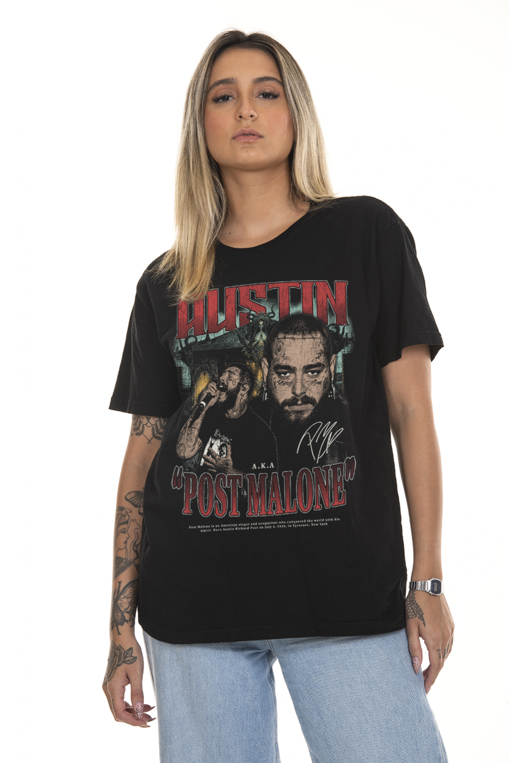 Camiseta Korova Merch Post Malone 90s Preta