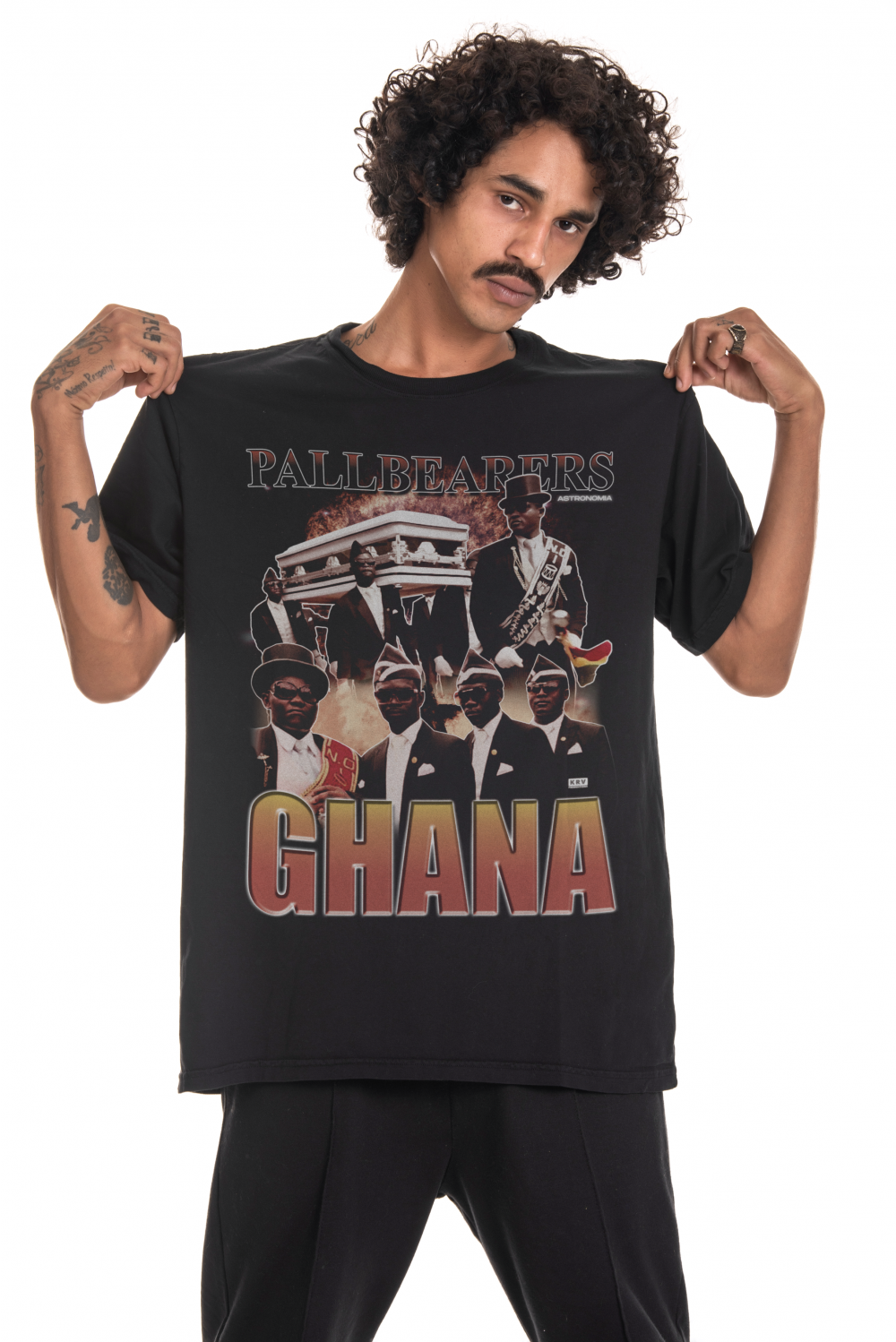 Camiseta Korova Pallbearers Ghana Preta