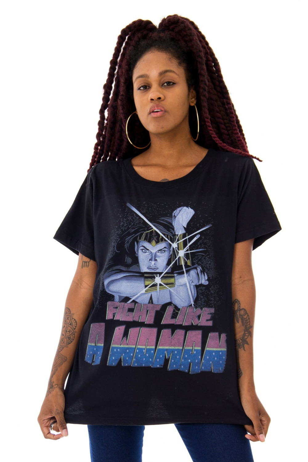 Camiseta Korova Fight Like a Woman Preta