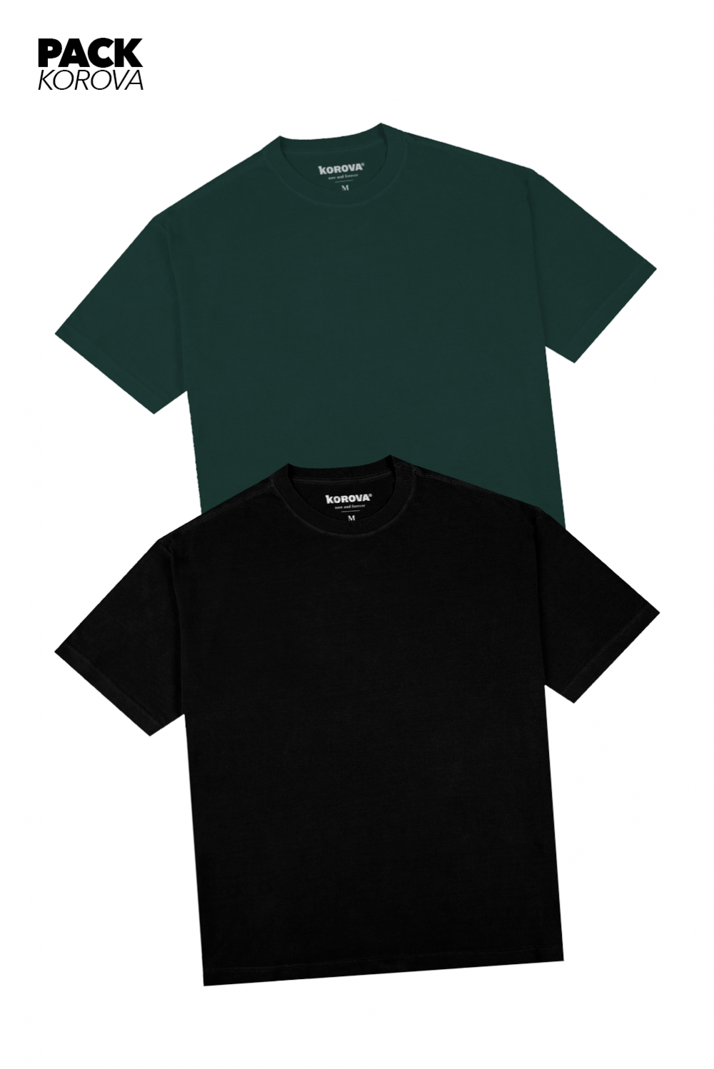 Pack de 2 Camisetas Nova Oversized Korova Verde/Preta