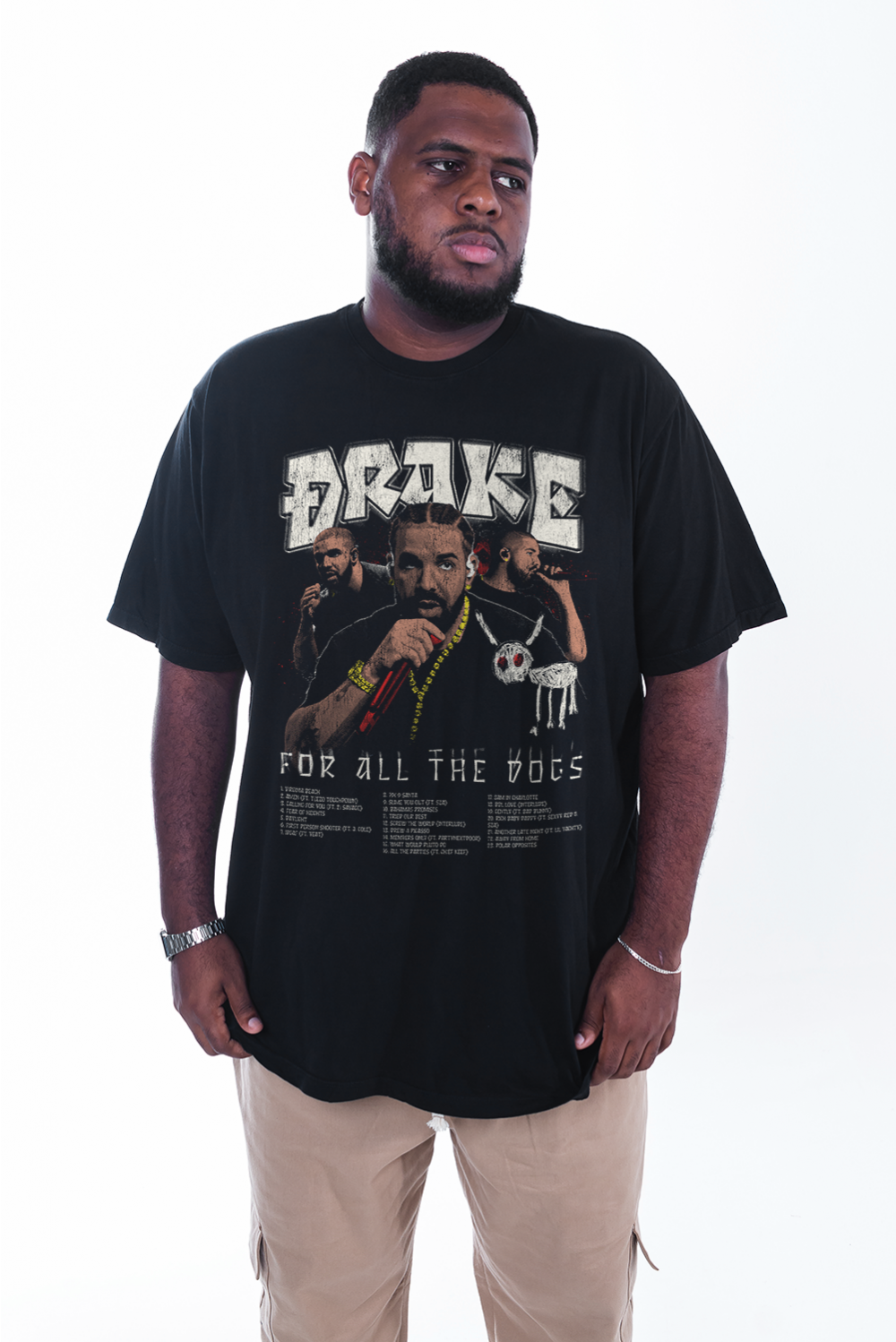Camiseta Korova VINTONE Drake for all the dogs 90s(LF) Preta