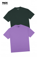 Pack de 2 Camisetas Nova Oversized Korova Verde/Lilás