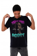 Camiseta Korova VINTONE Travis Scott  90s(LF) Preta