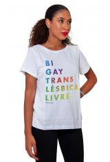 Camiseta Korova  Pride: Livre Branca