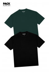 Pack de 2 Camisetas Nova Oversized Korova Verde/Preta