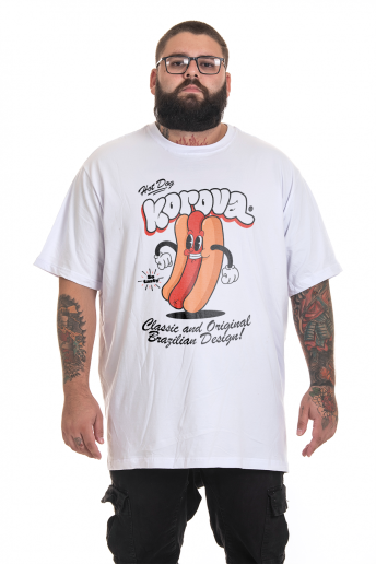 Camiseta Korova Groovy Retro Prints Hot Dog Branca