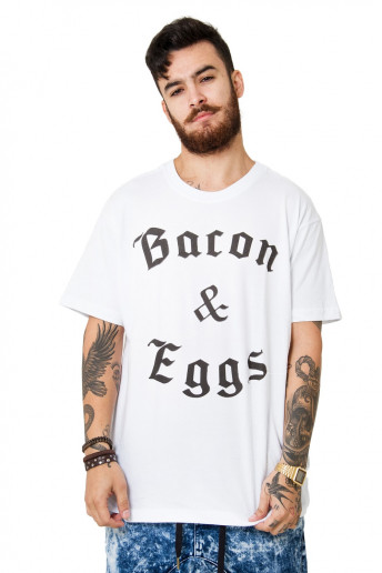 Camiseta (regular) Bacon & Eggs Branca