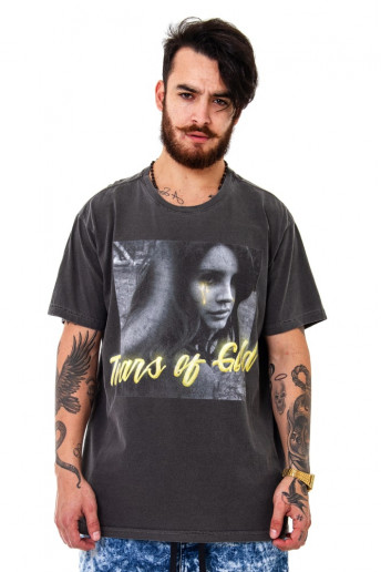 Camiseta (regular) Korova Rock Tees Tears of Gold Cinza Estonado