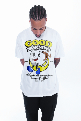 Camiseta Korova Groovy Retro Prints Good Morning Branca