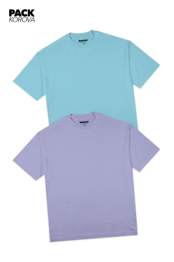 Pack de 2 Camisetas Nova Oversized Korova Azul/Lavanda