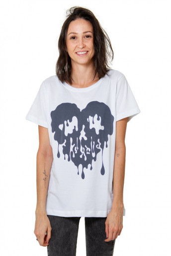 Camiseta Korova Skull Heart Branca