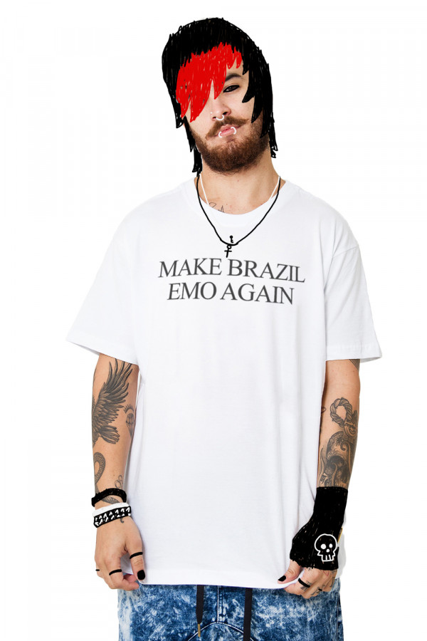 Camiseta Korova Make Brazil Emo Again Branca
